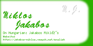 miklos jakabos business card